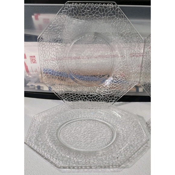 SMITH Other - VTG Le Smith By Cracky Uranium/Vaseline Glass Plates 8" X's‎ 4